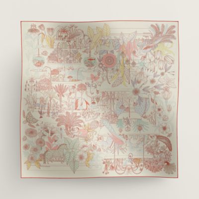 【上品でエレガント♡】HERMES Carre 90 Precious Paradise Hermes Carre 90 Precious Paradise Scarf Silk Twill Blue Jean